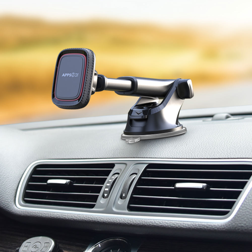 APPS2Car Adjustable Arm Suction Cup Magnetic Dash Mount Car Phone