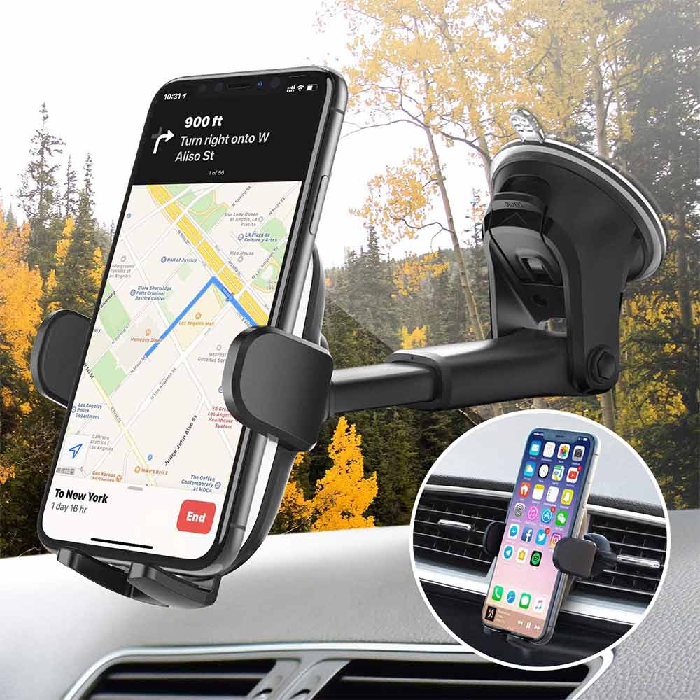 APPS2Car Phone Holder Magnetic Car Mount With Flexible Telescopic