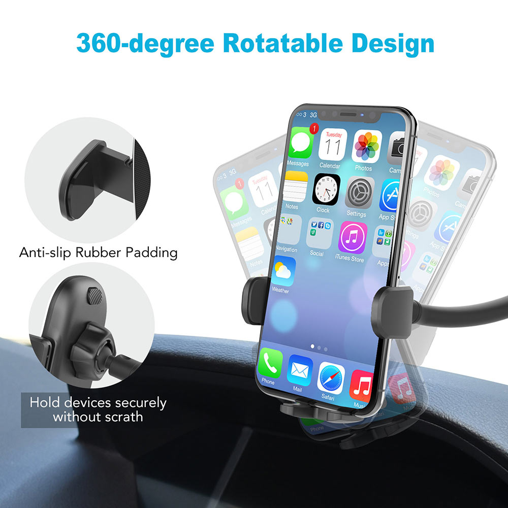 Rotatable anti-vibration mobile phone holder