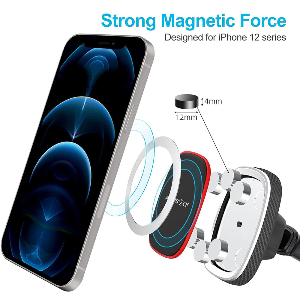 APPS2Car 2-Pack Compatible for Magsafe Car Mount Dashboard Magnetic Phone  Holder for Car Fit Curved Surface Hands Free Phone Mount Fit for iPhone 14  13 12 Series Ring Holder MagSafe Case Popsocket – APPS2Car Mount