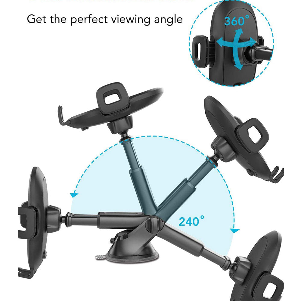 Suction Cup Car Mount Adjustable Windshield Dashboard Phone Holder